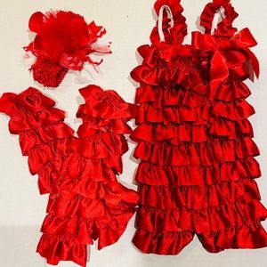 New Babygirl Romper leg warmers hairbow stunning outfit 12-24 mo Valentines day